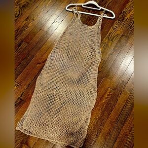 Zara gold net cover up dress